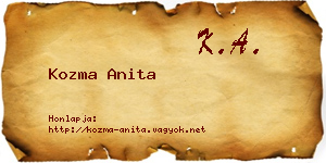 Kozma Anita névjegykártya