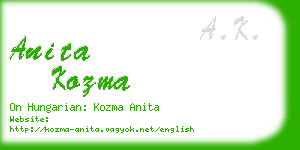 anita kozma business card